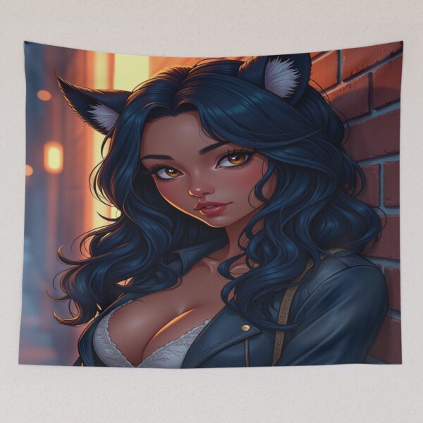 Item preview, Cat in the City | Catgirl Art designed and sold by KasaHunterHarem.