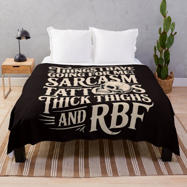 Item preview, Things I Have Going For Me Sarcasm Tattoos Thick Thighs – Skull Humor Edition designed and sold by Redgiant87x.