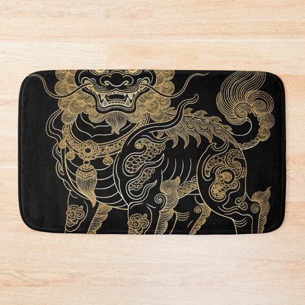 Item preview, Majestic Golden Guardian Lion Qilin Black Art designed and sold by zzz888.