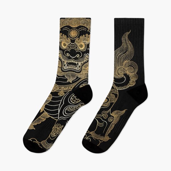 Item preview, Majestic Golden Guardian Lion Qilin Black Art designed and sold by zzz888.