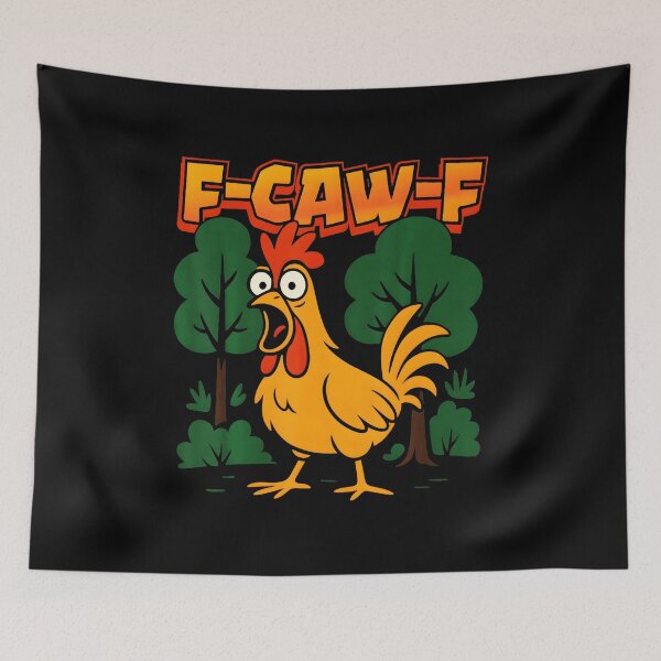 Aperçu de l'œuvre Humour de poulet F-Caw-F Citation de coq F-Caw-F créée et vendue par JotarO1xkio.