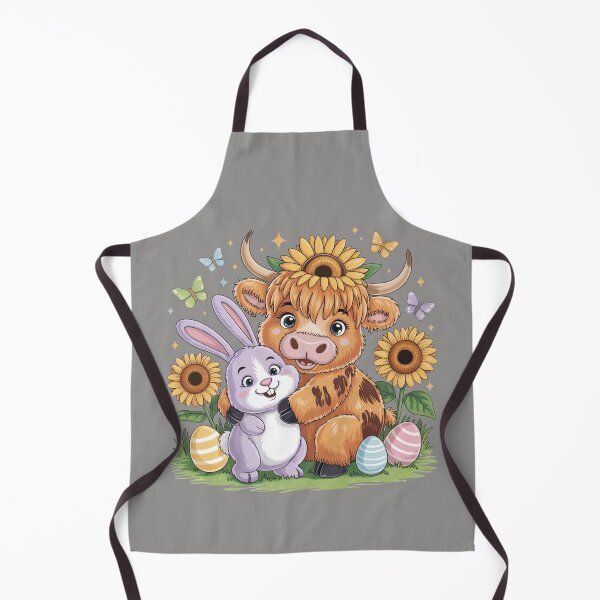 Artikelvorschau, Oster-Sonnenblumenhase zum Kuscheln: Verspieltes Hochlandrind, Osterhase und Ostereier – Niedliches Frühlings-Tierdesign entworfen und verkauft von Camel & Quirk.