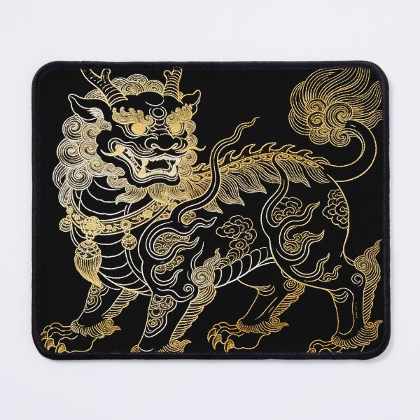 Item preview, Majestic Silver & Gold Guardian Lion Qilin Embroidery Style designed and sold by zzz888.