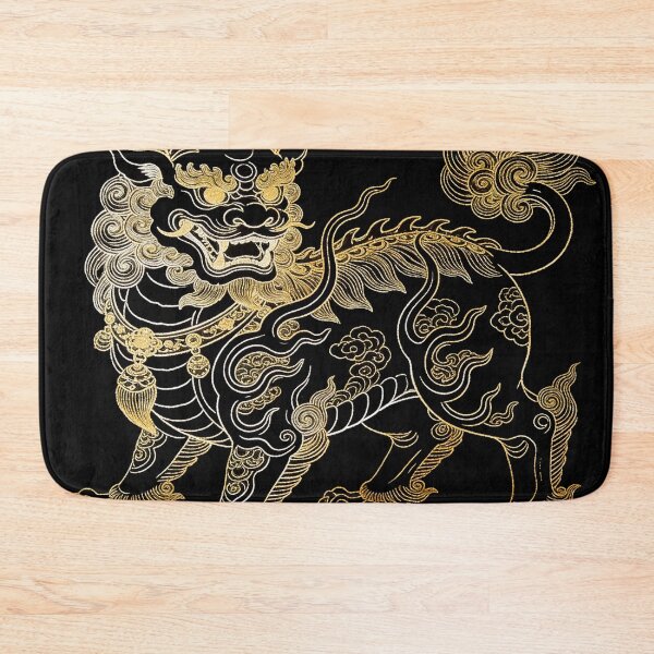 Item preview, Majestic Silver & Gold Guardian Lion Qilin Embroidery Style designed and sold by zzz888.