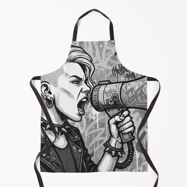 Item preview, Radical Voice Punk Activism - Black and White Side Shave Grayscale Street Art designed and sold by AldenTees.