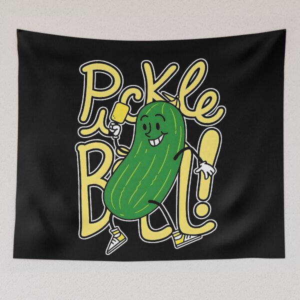 Item preview, Funny Pickleball Cartoon Mascot Pickle Sports Graphic Design designed and sold by DrawHandArt.