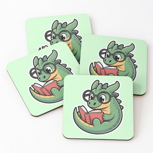 Item preview, Cute Dragon Reading a Book with Glasses designed and sold by Mr-wow.