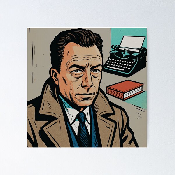 Item preview, Albert Camus, author | Comics style - Cartoon designed and sold by ComicsFactory.
