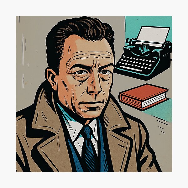 Item preview, Albert Camus, author | Comics style - Cartoon designed and sold by ComicsFactory.