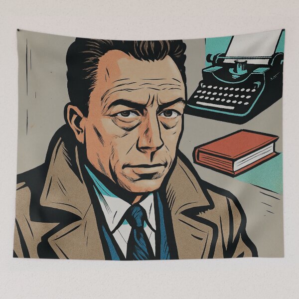 Item preview, Albert Camus, author | Comics style - Cartoon designed and sold by ComicsFactory.