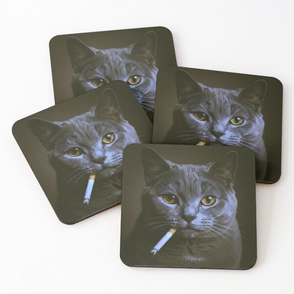Item preview, Smoky Chartreux Cat Portrait Brainrot Meme designed and sold by Pawrizzma POD.