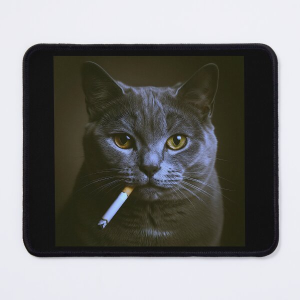 Item preview, Smoky Chartreux Cat Portrait Brainrot Meme designed and sold by Pawrizzma POD.