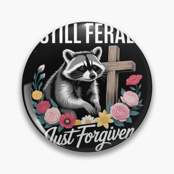 Item preview, Christian Raccoon Faith Still Feral Just Forgiven 1  designed and sold by lilLilaBatArt.