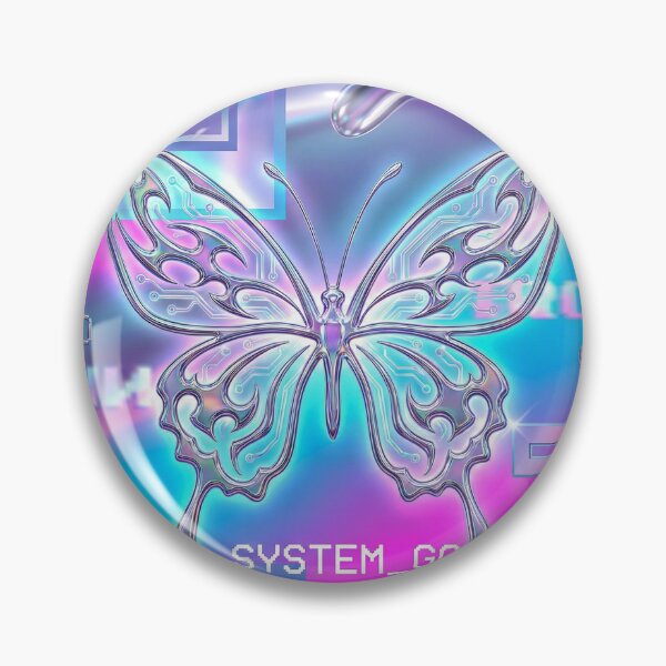 Item preview, Y2K Cyber Butterfly: Chrome Liquid Metal Aesthetic designed and sold by AgingeR.