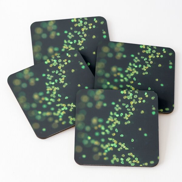 Item preview, Bioluminescent Microscopic Particles - Abstract Green Bokeh Glow designed and sold by The Aura Lab.