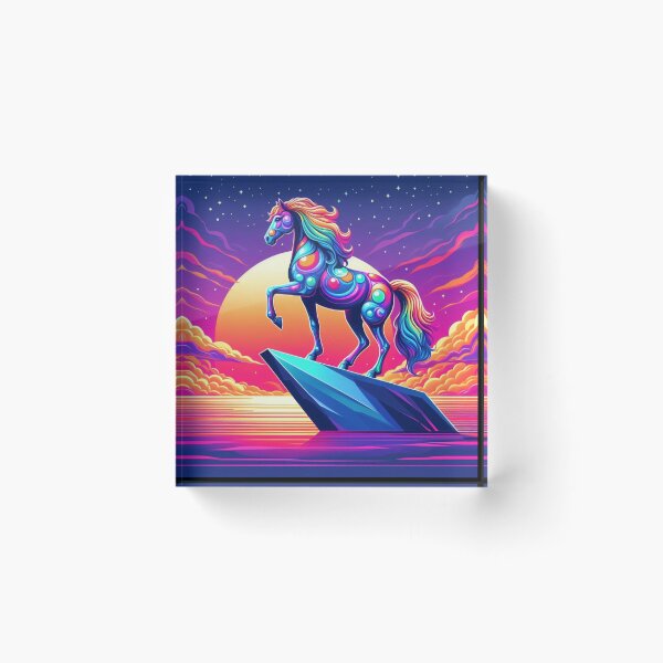 Item preview, "Surreal Rainbow Horse – Dreamscape Fantasy Art" designed and sold by Dogandesighn.
