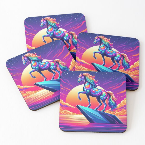 Item preview, "Surreal Rainbow Horse – Dreamscape Fantasy Art" designed and sold by Dogandesighn.