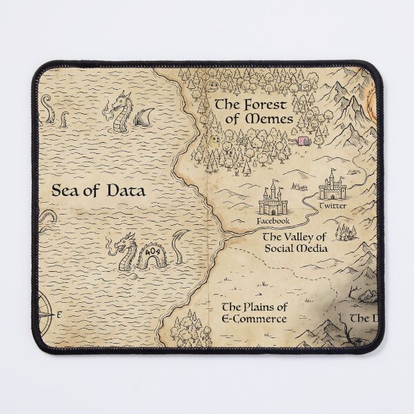 Item preview, Map of the Internet - Fantasy Style World Map designed and sold by SavinMercantile.