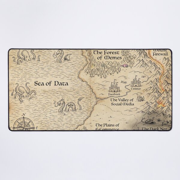 Item preview, Map of the Internet - Fantasy Style World Map designed and sold by SavinMercantile.
