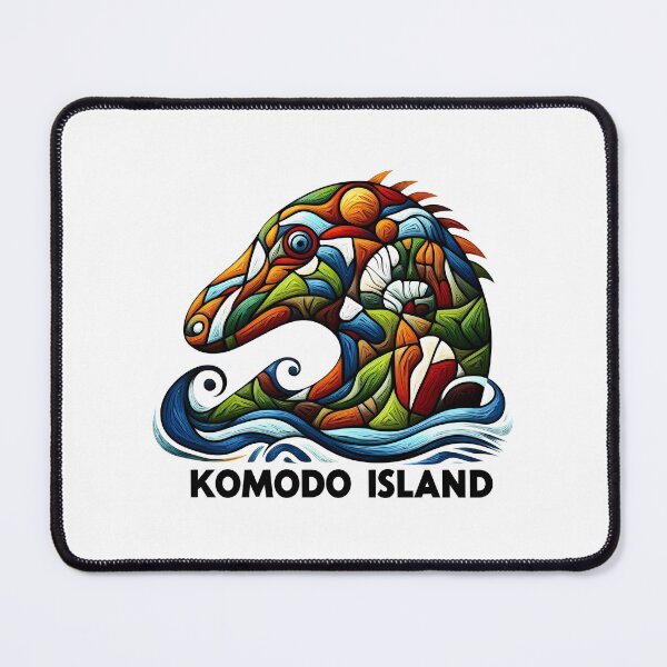 Item preview, Komodo Island Minimal Cubism Art Print – Modern Abstract Indonesia Travel Poster designed and sold by OzzFrequency.
