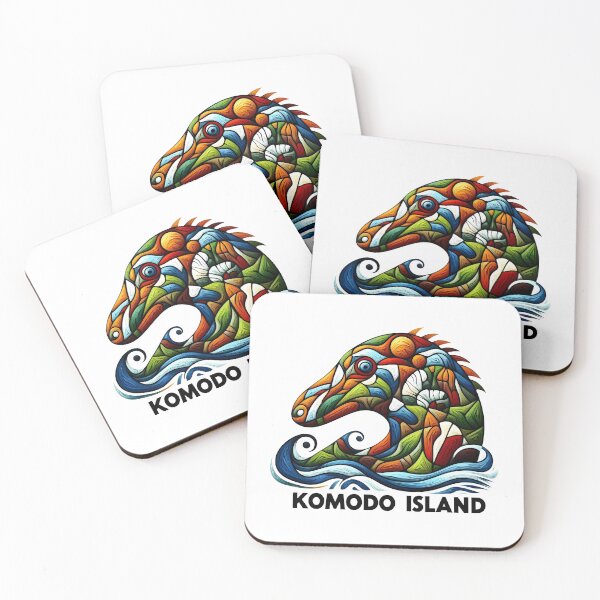 Item preview, Komodo Island Minimal Cubism Art Print – Modern Abstract Indonesia Travel Poster designed and sold by OzzFrequency.