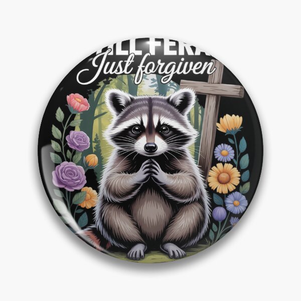 Item preview, Christian Raccoon Faith Still Feral Just Forgiven  designed and sold by lilLilaBatArt.