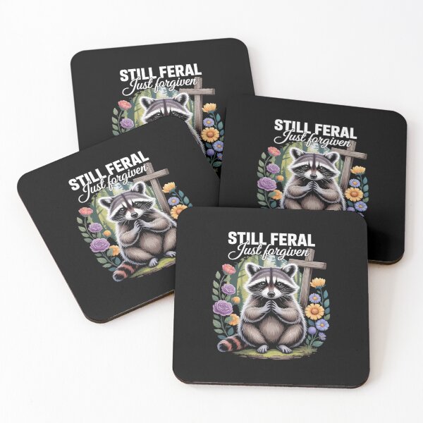 Item preview, Christian Raccoon Faith Still Feral Just Forgiven  designed and sold by lilLilaBatArt.