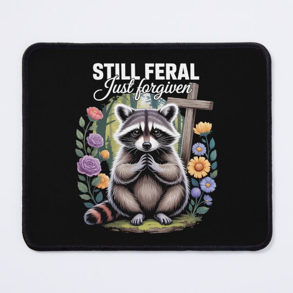 Item preview, Christian Raccoon Faith Still Feral Just Forgiven designed and sold by lilLilaBatArt.