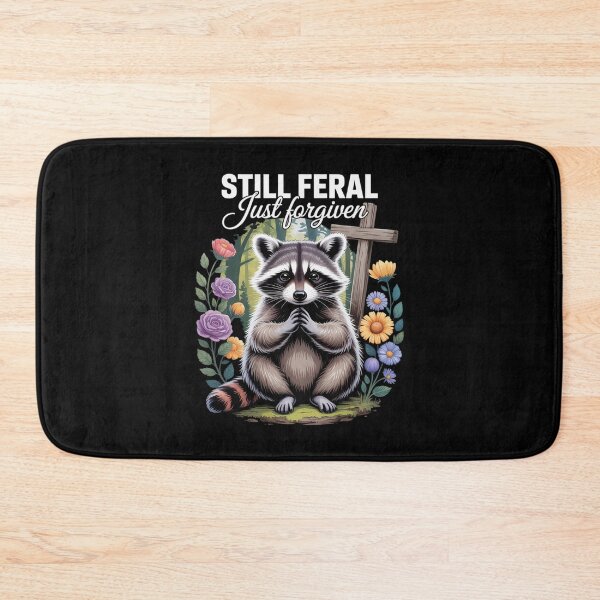 Item preview, Christian Raccoon Faith Still Feral Just Forgiven  designed and sold by lilLilaBatArt.