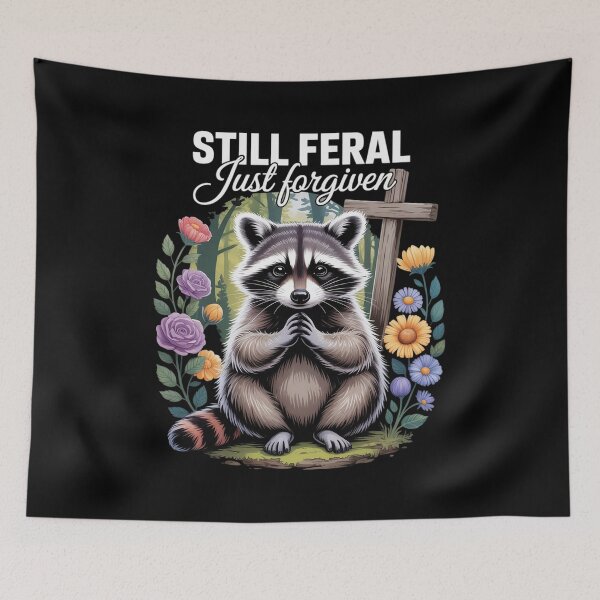 Item preview, Christian Raccoon Faith Still Feral Just Forgiven  designed and sold by lilLilaBatArt.