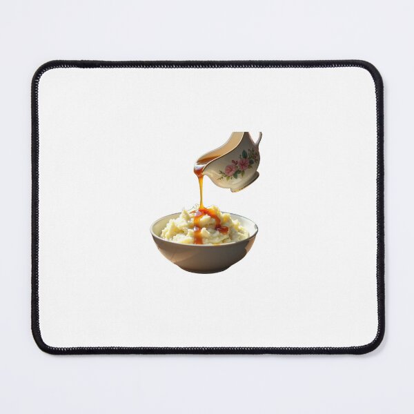 Item preview, A happy mashed potato bowl with a tiny gravy boat pouring on top. designed and sold by STICKERS FOR SALE NOW.