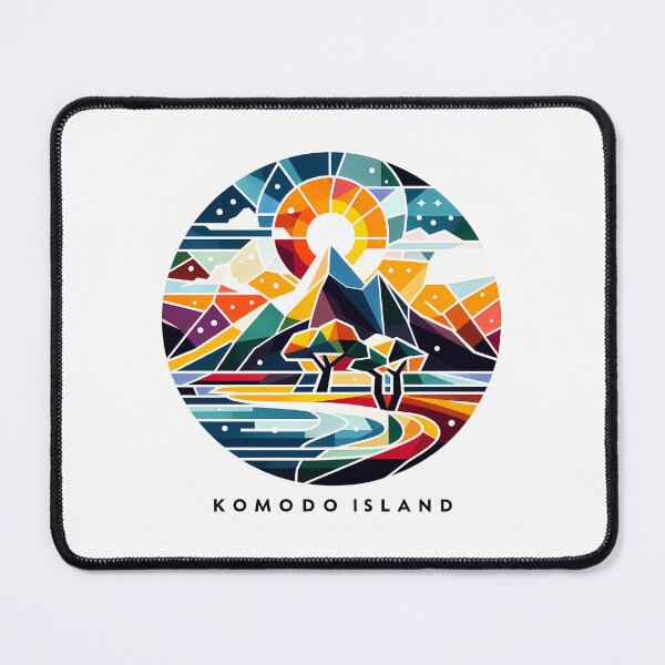 Item preview, Komodo Island Minimal Cubism Art Print – Modern Abstract Indonesia Travel Poster designed and sold by OzzFrequency.