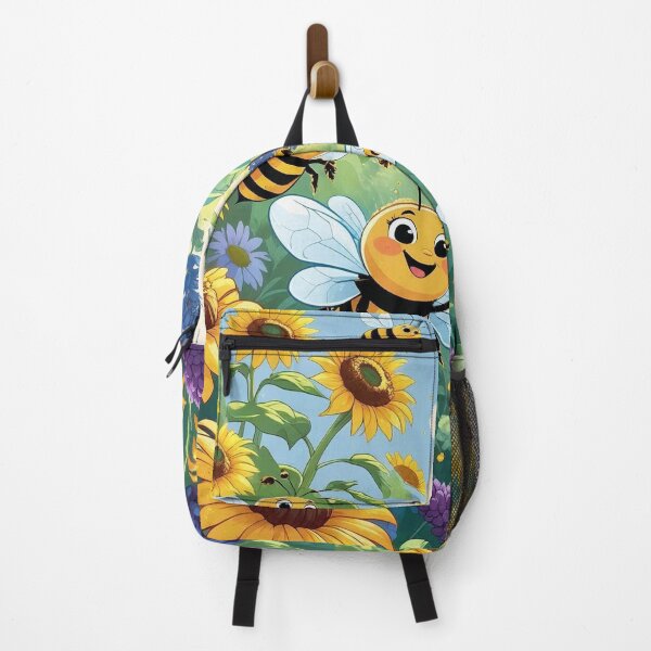 Item preview, Buzzing Blossoms – Cheerful Cartoon Bees in a Colorful Garden designed and sold by Deezyned.