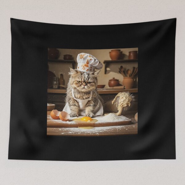 Item preview, Cat Grumpy Baker Chef Fail Brainrot Meme  designed and sold by Pawrizzma POD.