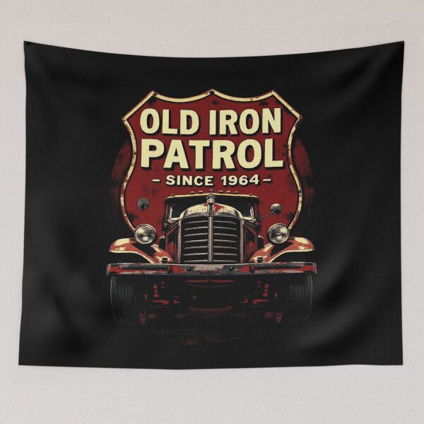 Item preview, OLD IRON PATROL — 1964, designed for black fabrics designed and sold by SteadyRolling.
