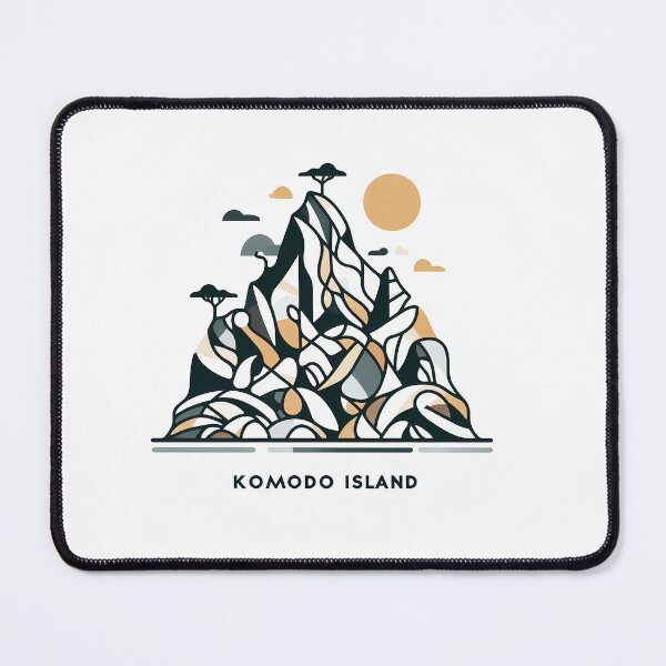 Item preview, Komodo Island Minimal Cubism Art Print – Modern Abstract Indonesia Travel Poster designed and sold by OzzFrequency.