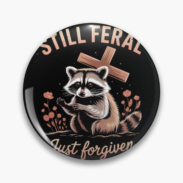 Item preview, Cute Still Feral Just Forgiven Christian Raccoon Faith 4  designed and sold by lilLilaBatArt.