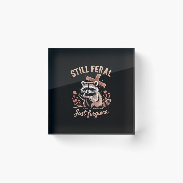 Item preview, Cute Still Feral Just Forgiven Christian Raccoon Faith 4  designed and sold by lilLilaBatArt.