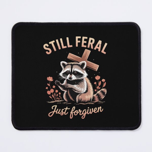Item preview, Cute Still Feral Just Forgiven Christian Raccoon Faith 4 designed and sold by lilLilaBatArt.