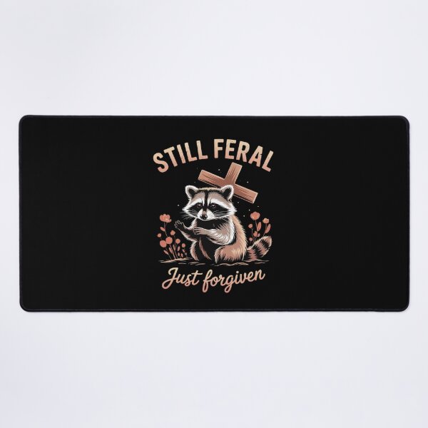 Item preview, Cute Still Feral Just Forgiven Christian Raccoon Faith 4 designed and sold by lilLilaBatArt.