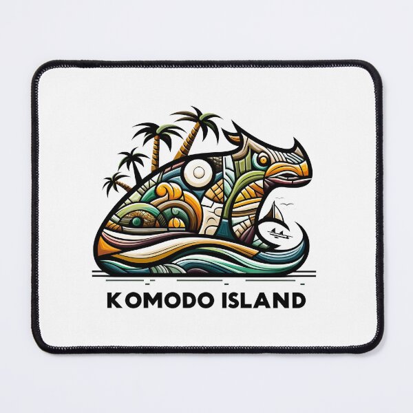 Item preview, Komodo Island Minimal Cubism Art Print – Modern Abstract Indonesia Travel Poster designed and sold by OzzFrequency.