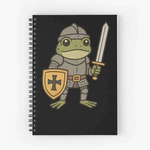 Item preview, Frog Knight Warrior Cartoon Armor Sword Shield Illustration designed and sold by DrawHandArt.