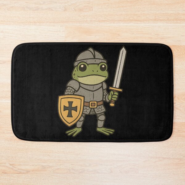 Item preview, Frog Knight Warrior Cartoon Armor Sword Shield Illustration designed and sold by DrawHandArt.