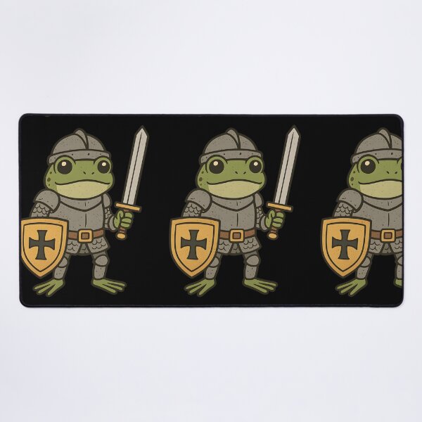 Item preview, Frog Knight Warrior Cartoon Armor Sword Shield Illustration designed and sold by DrawHandArt.
