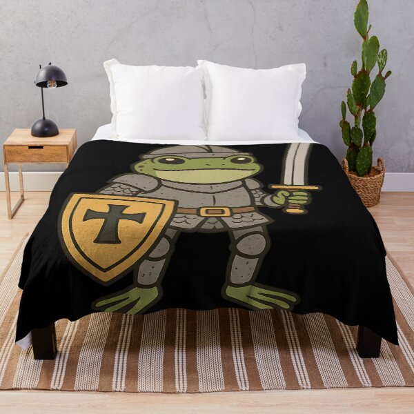 Item preview, Frog Knight Warrior Cartoon Armor Sword Shield Illustration designed and sold by DrawHandArt.