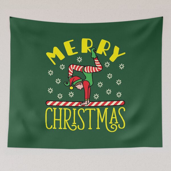 Item preview, Gymnastics Christmas Elf On Beam  designed and sold by jaygo.