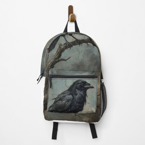 Item preview, Raven on a Dead Tree - Gothic Oil Painting with Dark Clouds designed and sold by TANKLI.