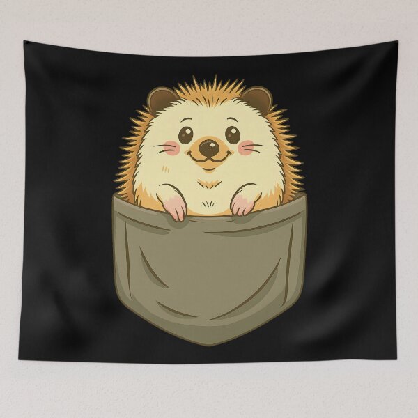 Artikelvorschau, Niedlicher Kawaii-Tier-Igel in der Tasche Cartoon-Igel entworfen und verkauft von DrawHandArt.