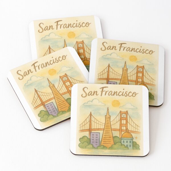 Artikelvorschau, Handgezeichnete, verträumte Illustration von San Francisco entworfen und verkauft von MIArt Studio.
