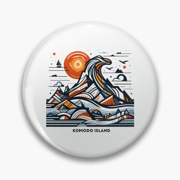Item preview, Komodo Island Minimal Cubism Art Print – Modern Abstract Indonesia Travel Poster designed and sold by OzzFrequency.
